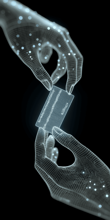 Digital hand reaching for connection